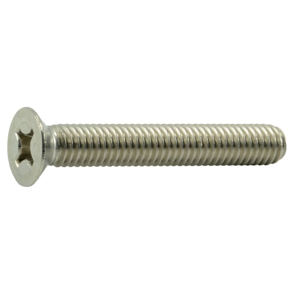Midwest Fastener M6-1.00 x 40 mm Phillips Flat Machine Screw, Plain Stainless Steel, 100 PK 55115 - main